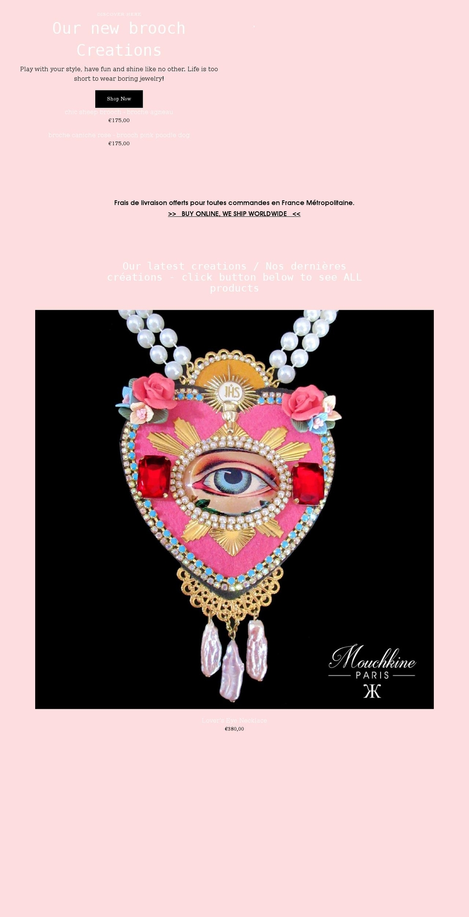 mouchkine-jewelry.com — Shopify storefront screenshot