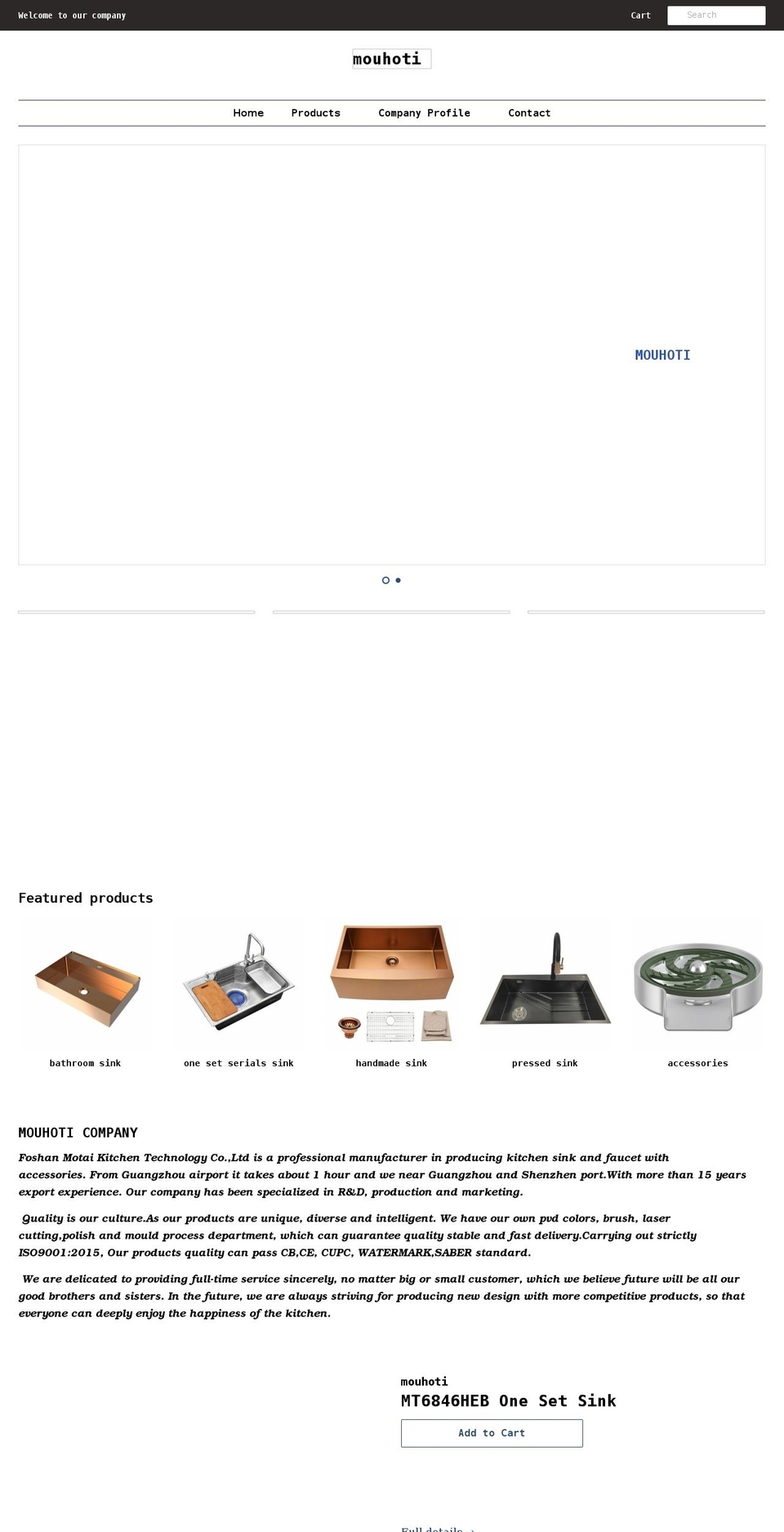 mouhoti.com shopify website screenshot