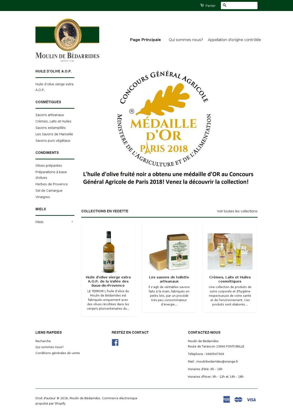 moulinbedarrides.com shopify website screenshot