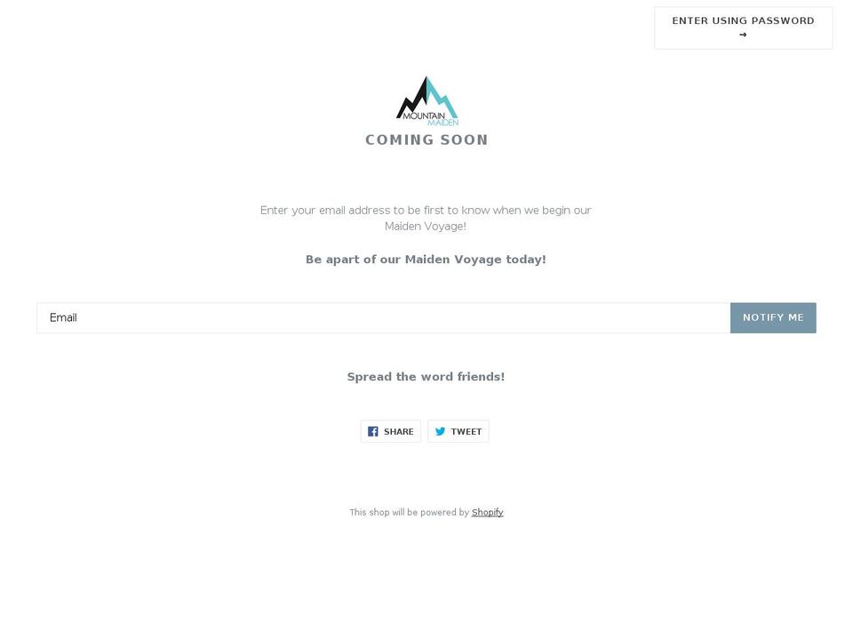 mountain-maiden.myshopify.com shopify website screenshot