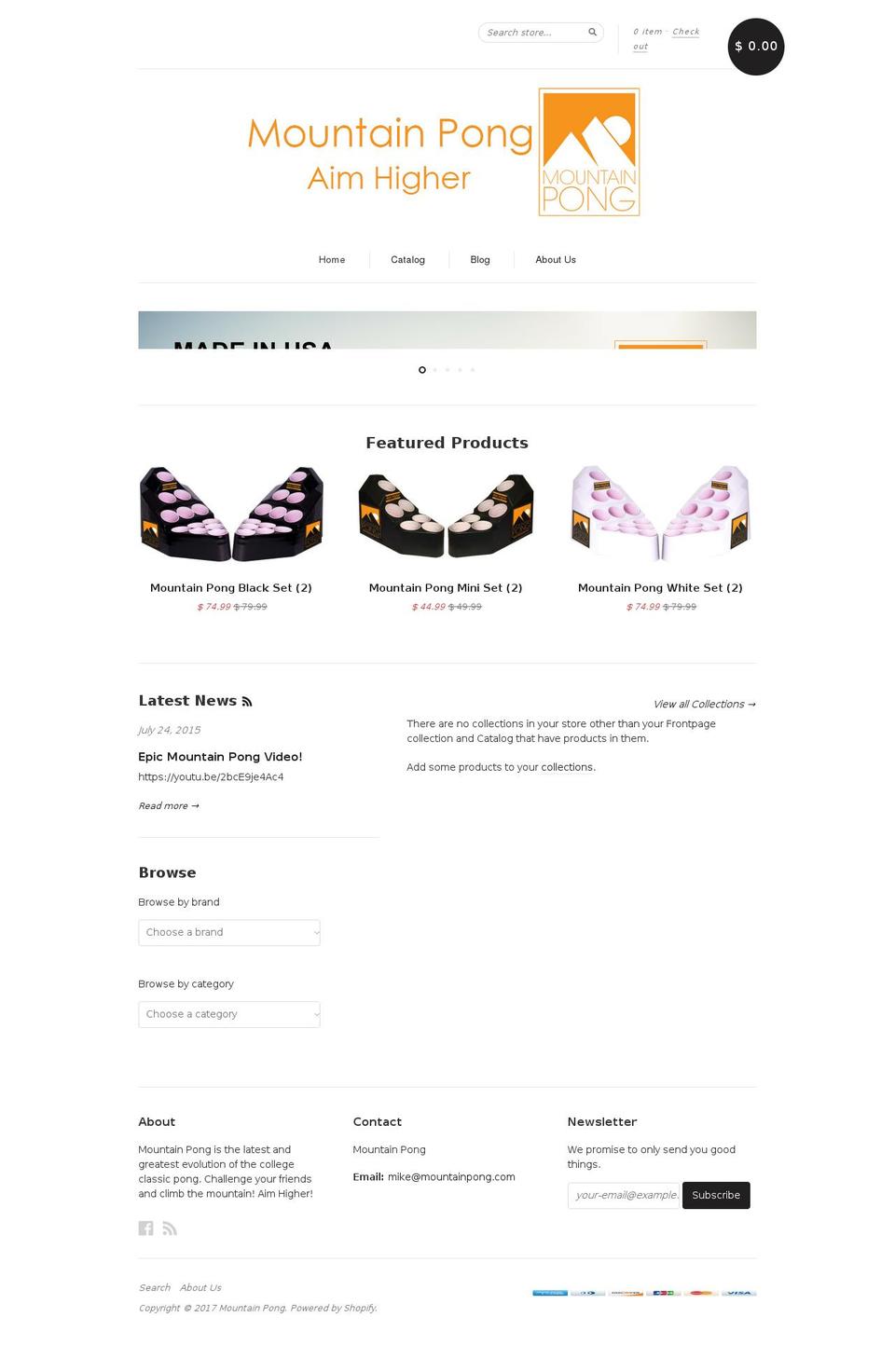 mountain-pong.com shopify website screenshot