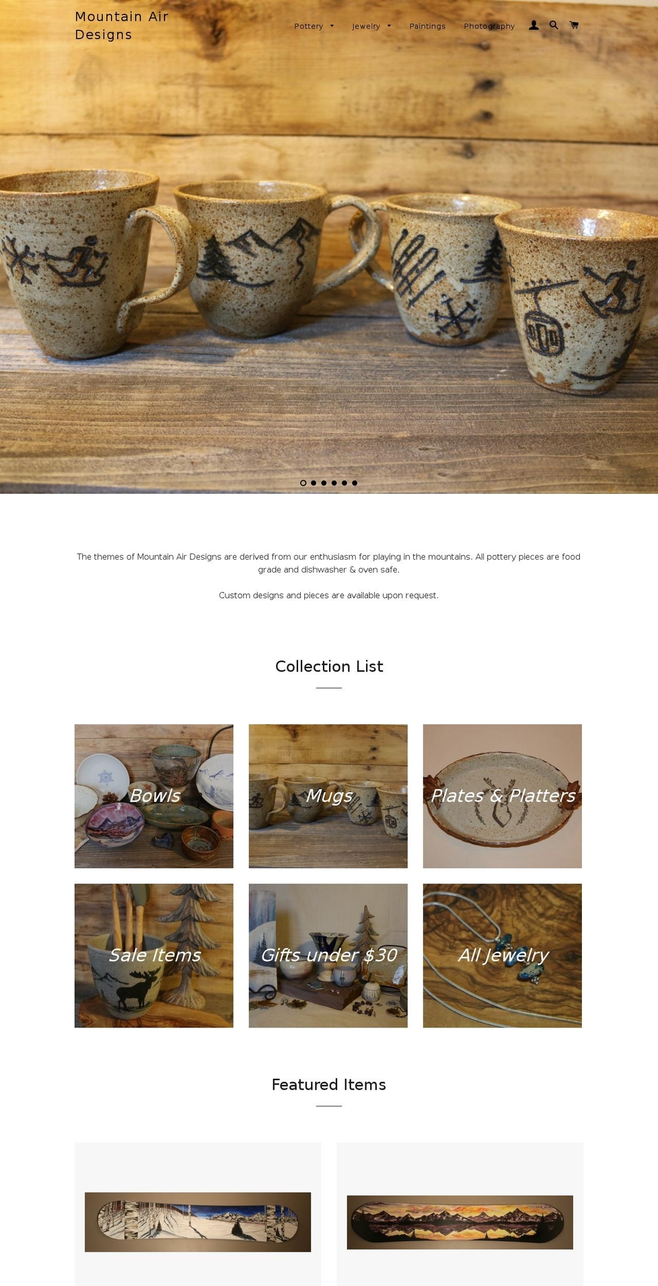 mountainairdesigns.com shopify website screenshot