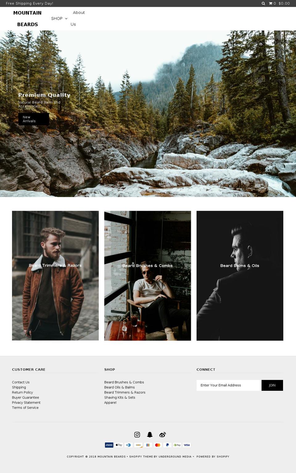 shopify-icon-theme Shopify theme site example mountainbeards.com