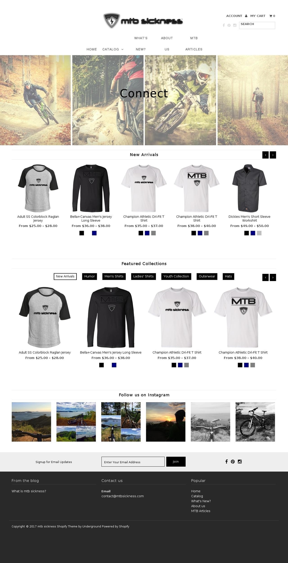 mountainbikeshirts.com shopify website screenshot