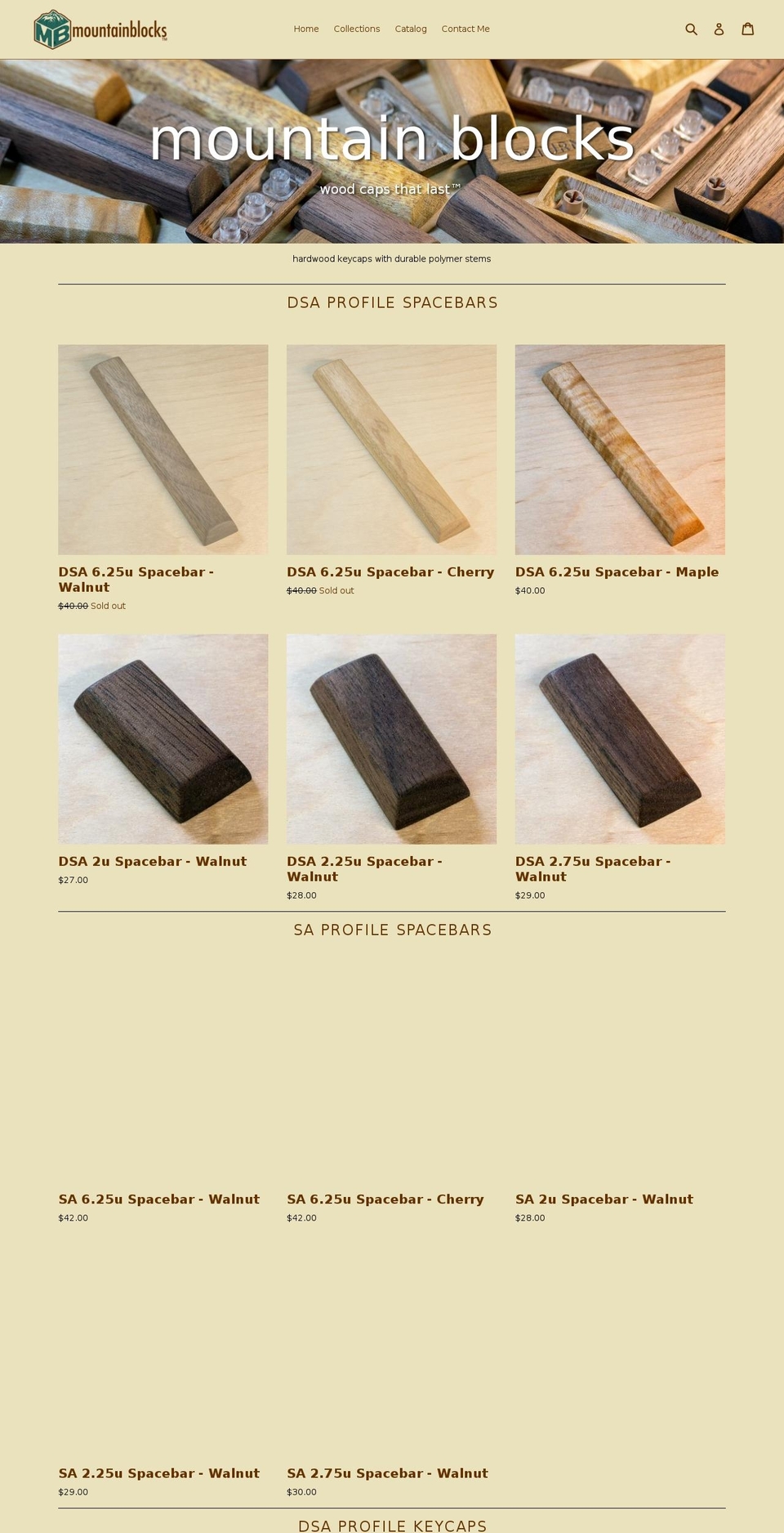 mountainblocks.com — Shopify storefront screenshot