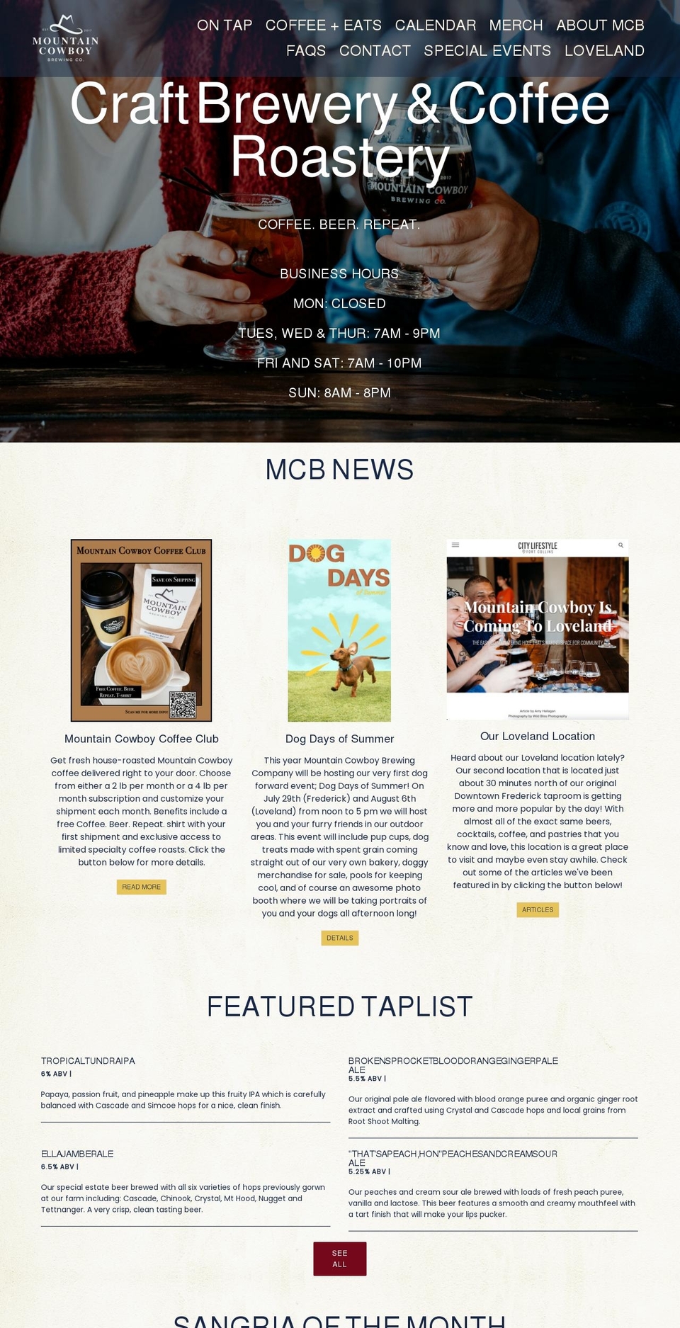 mountaincowboybrewing.com shopify website screenshot