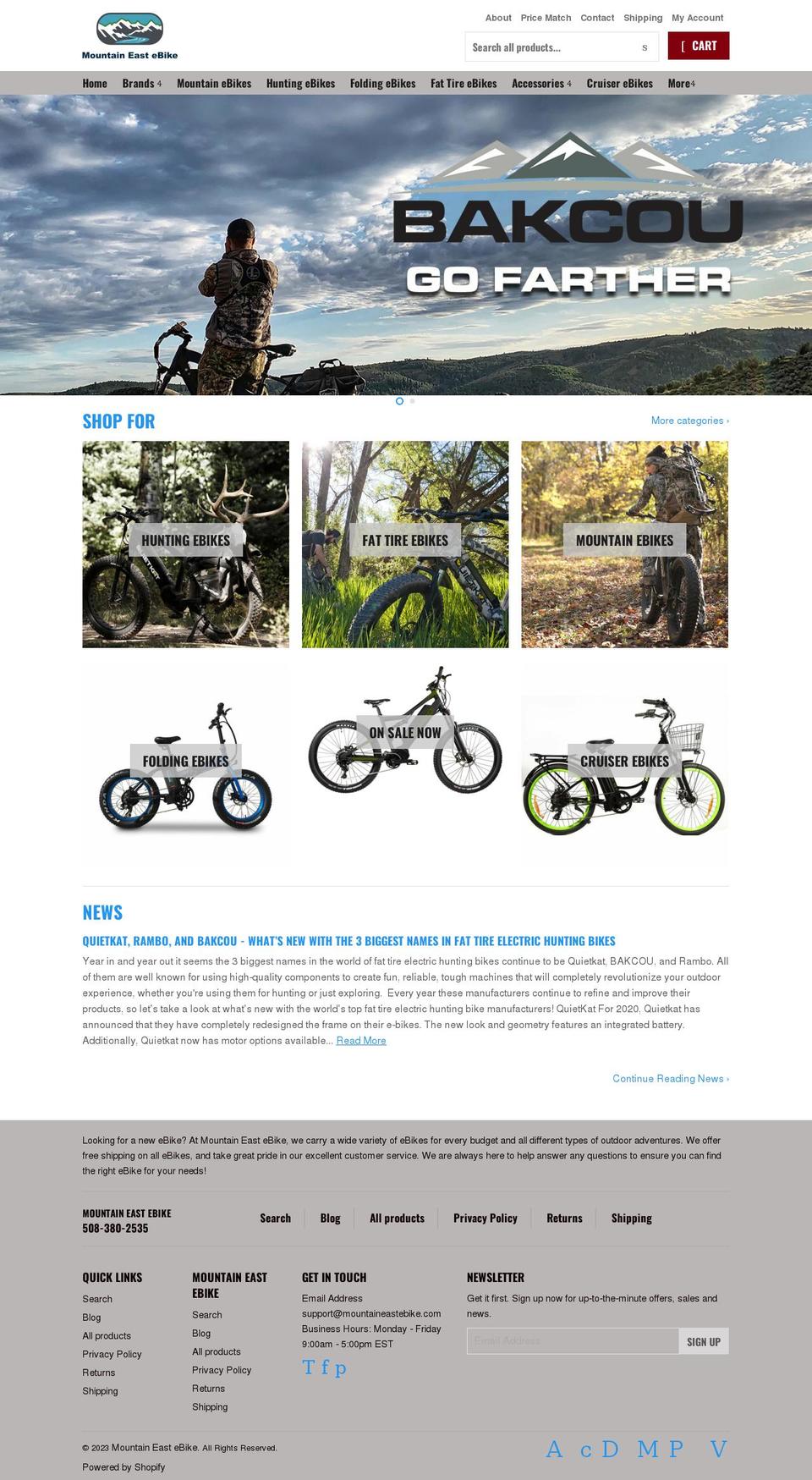 dsl- Shopify theme site example mountaineastebike.com