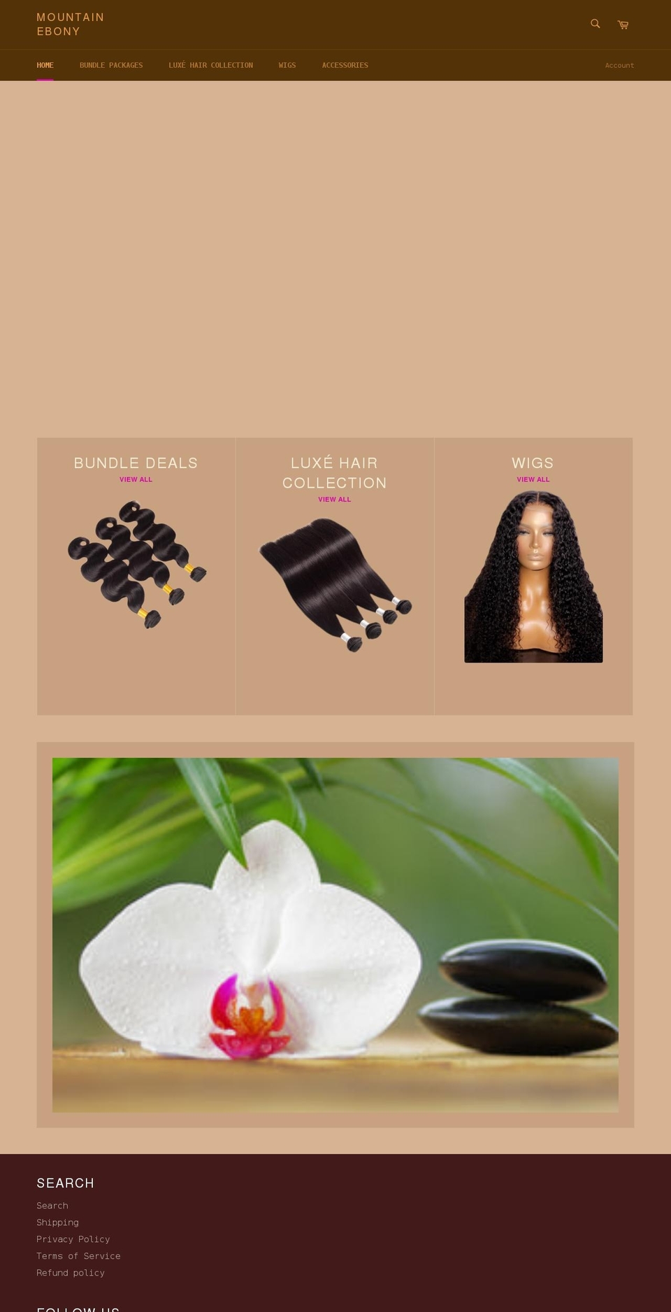 mountainebonyhair.com shopify website screenshot