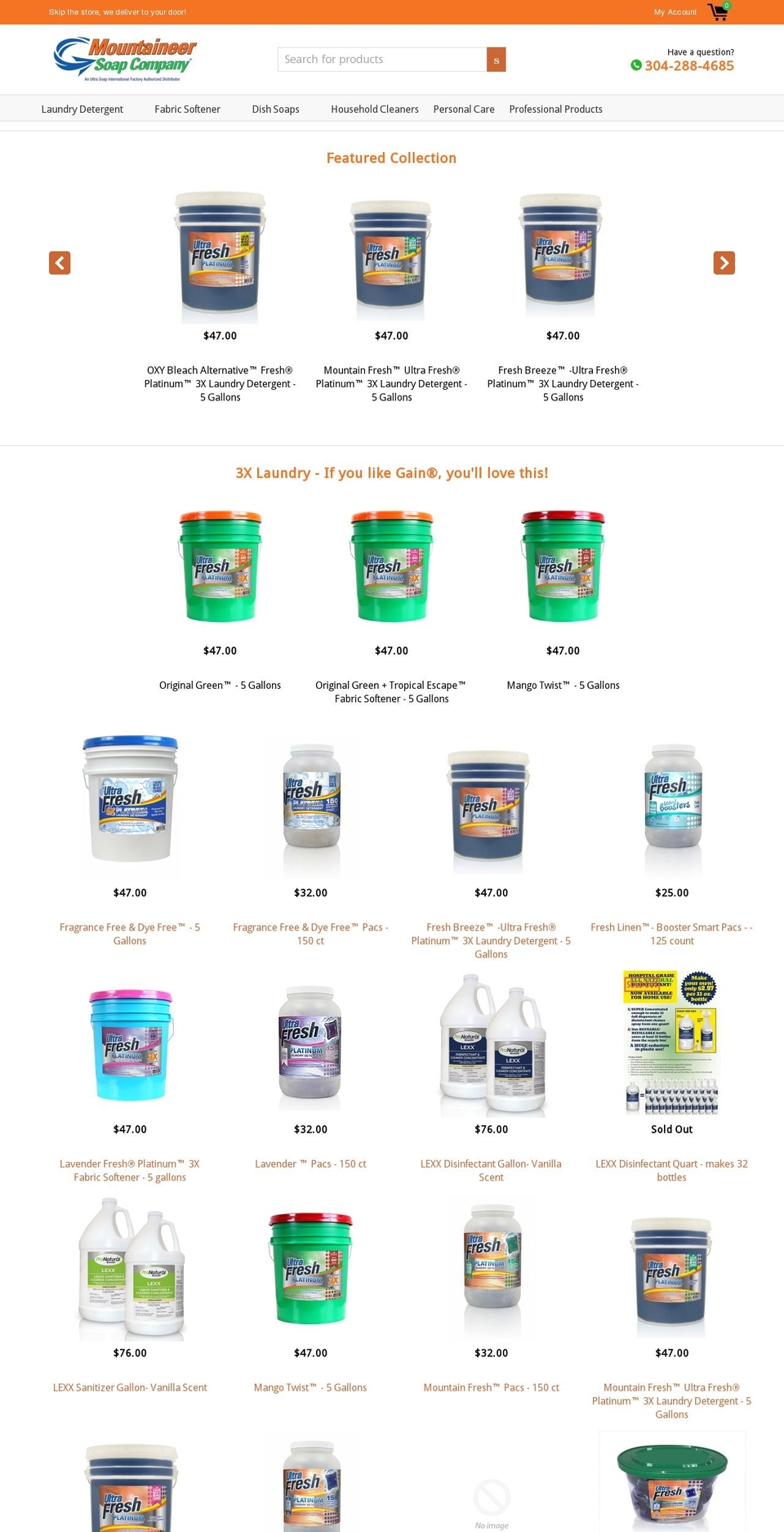 mountaineersoapcompany.com shopify website screenshot