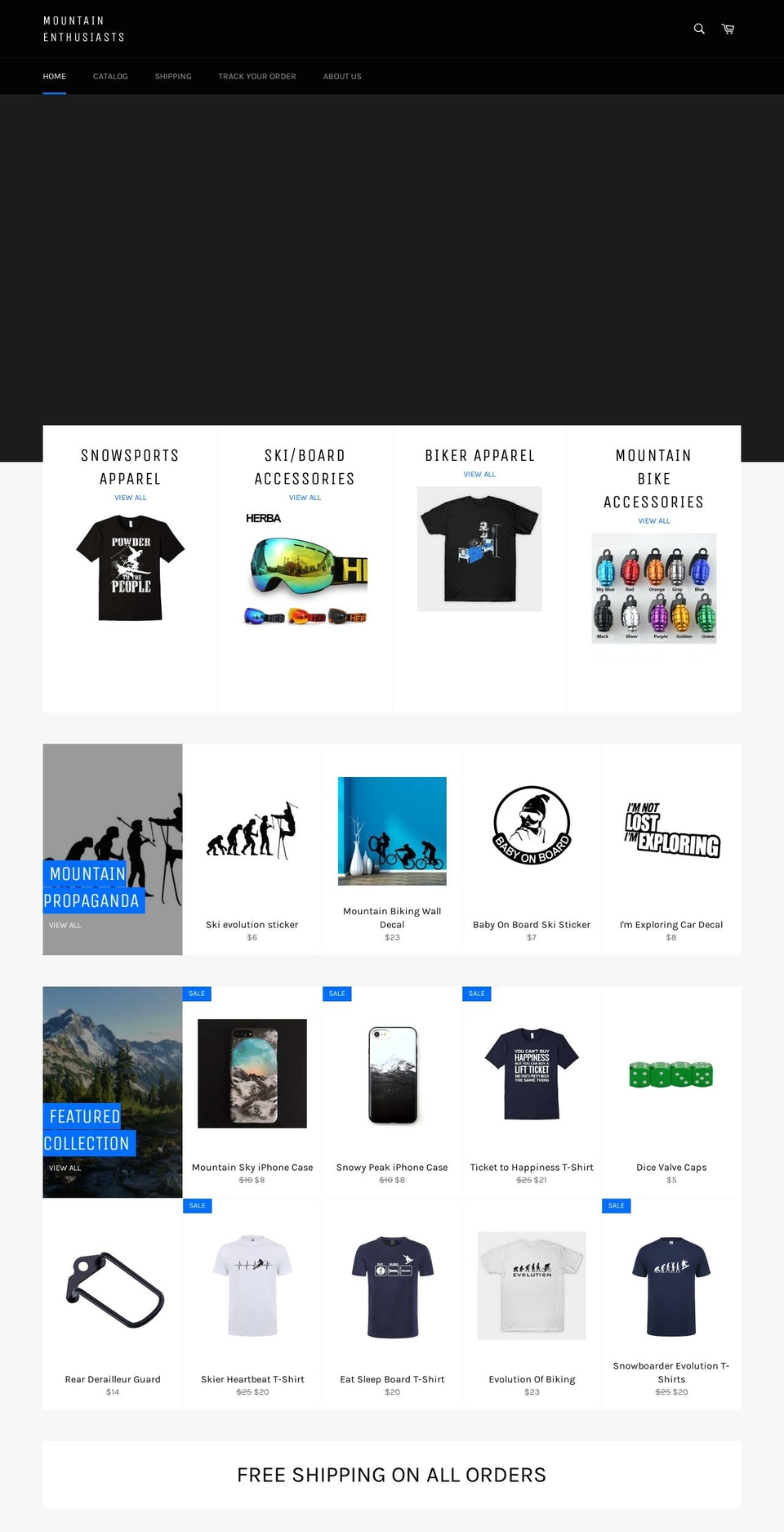 mountainenthusiasts.com — Shopify storefront screenshot