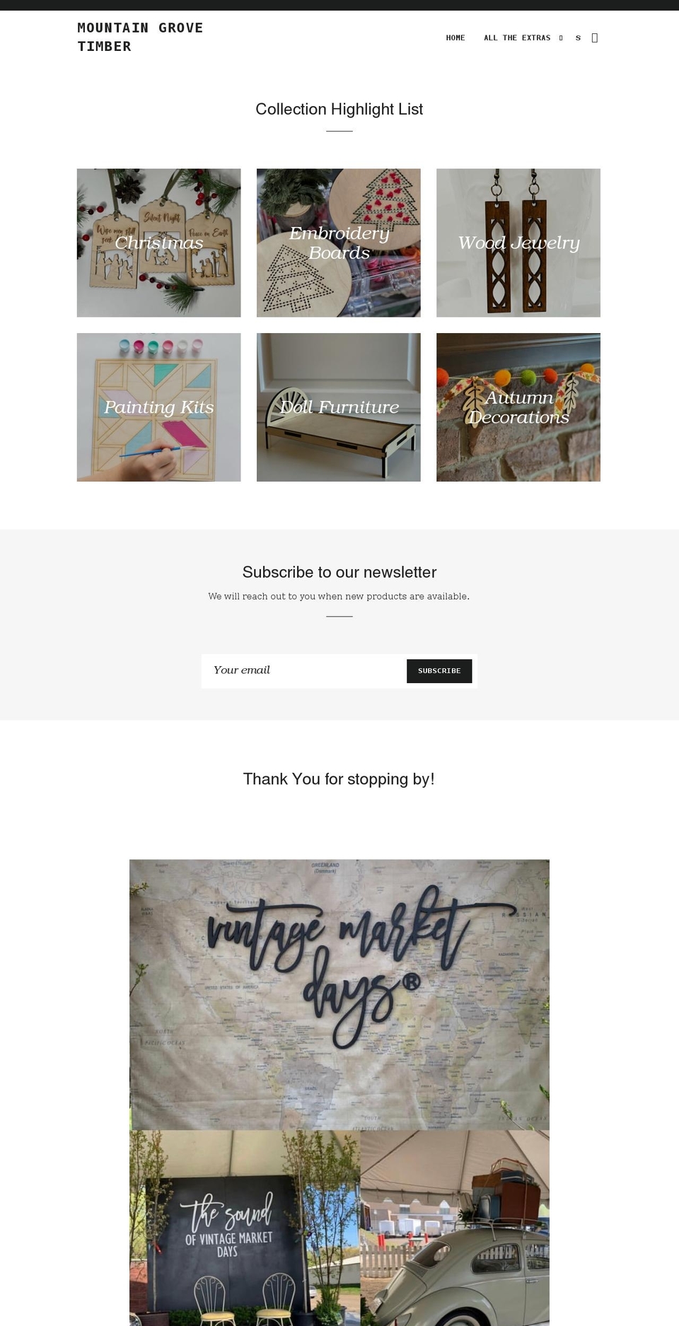 mountaingrovetimber.com shopify website screenshot