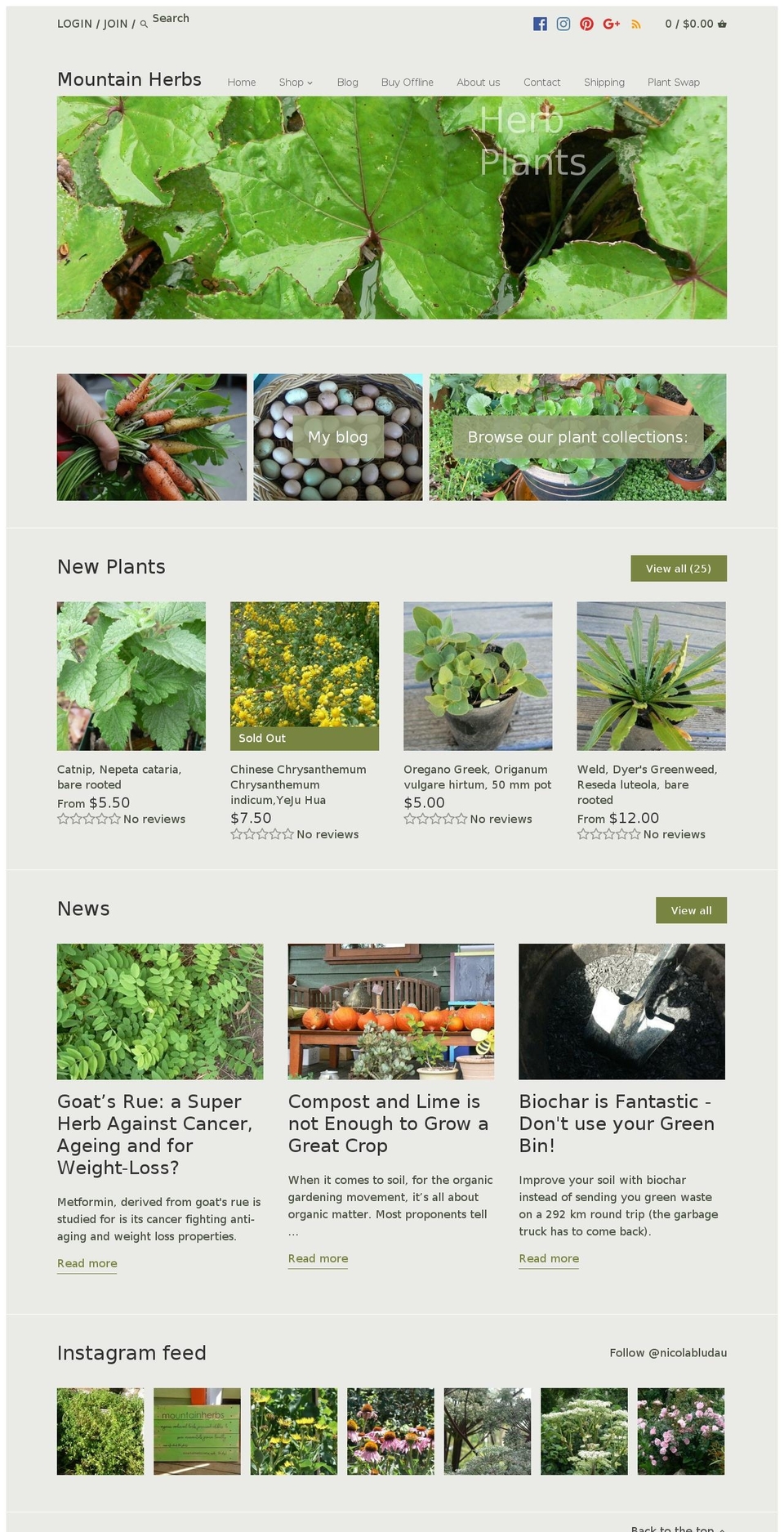 mountainherbs.myshopify.com shopify website screenshot