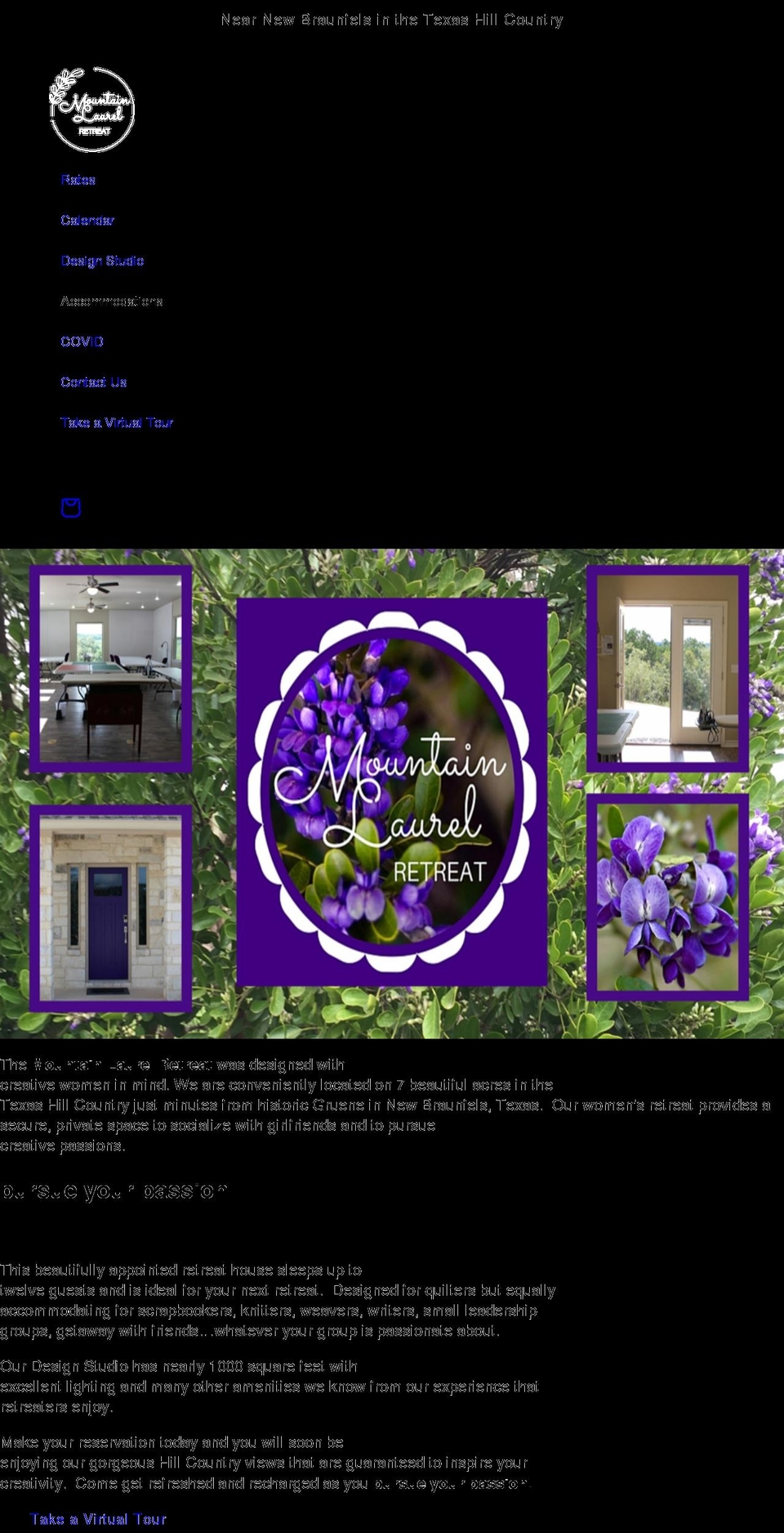 mountainlaurelretreat.com shopify website screenshot