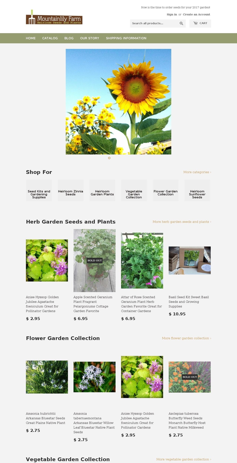 mountainlilyfarm.com shopify website screenshot