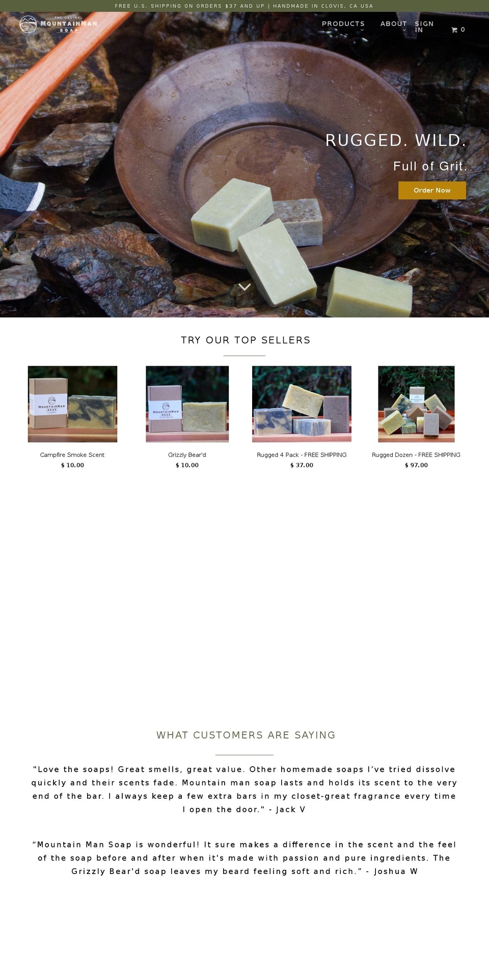 mountainmansoap.com shopify website screenshot