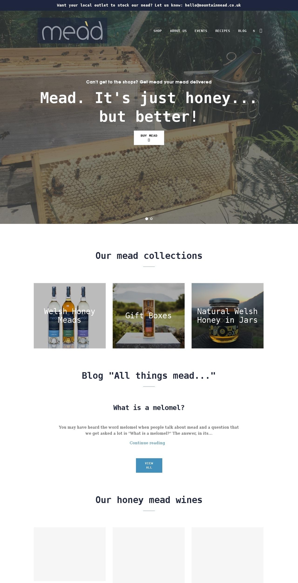 mountainmead.co.uk shopify website screenshot