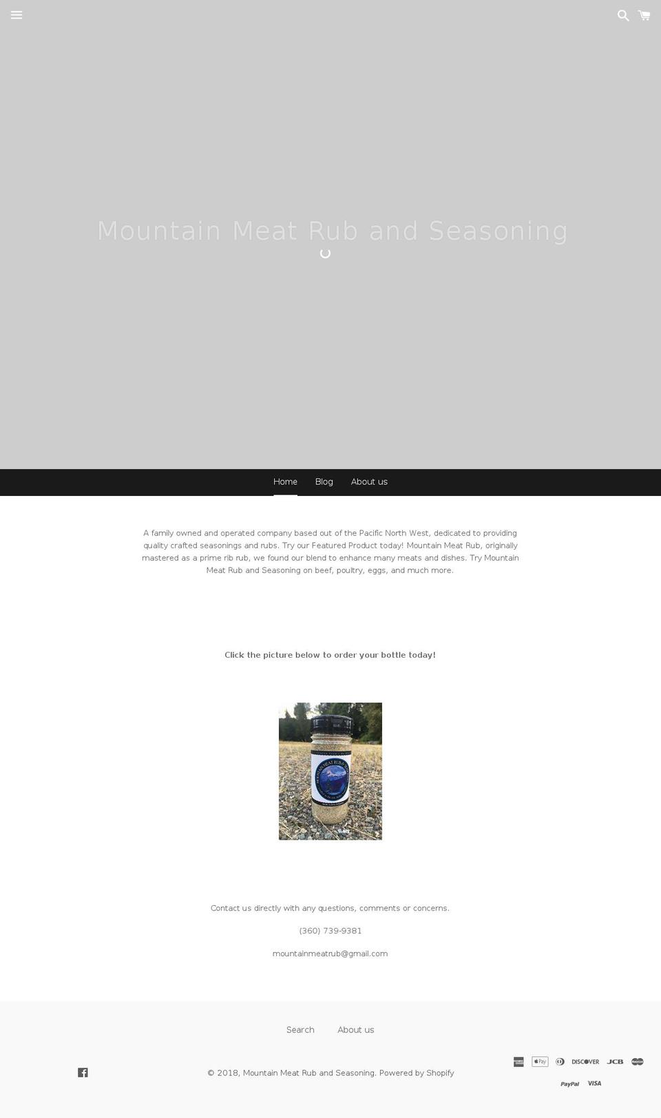 mountainmeatrub.com shopify website screenshot