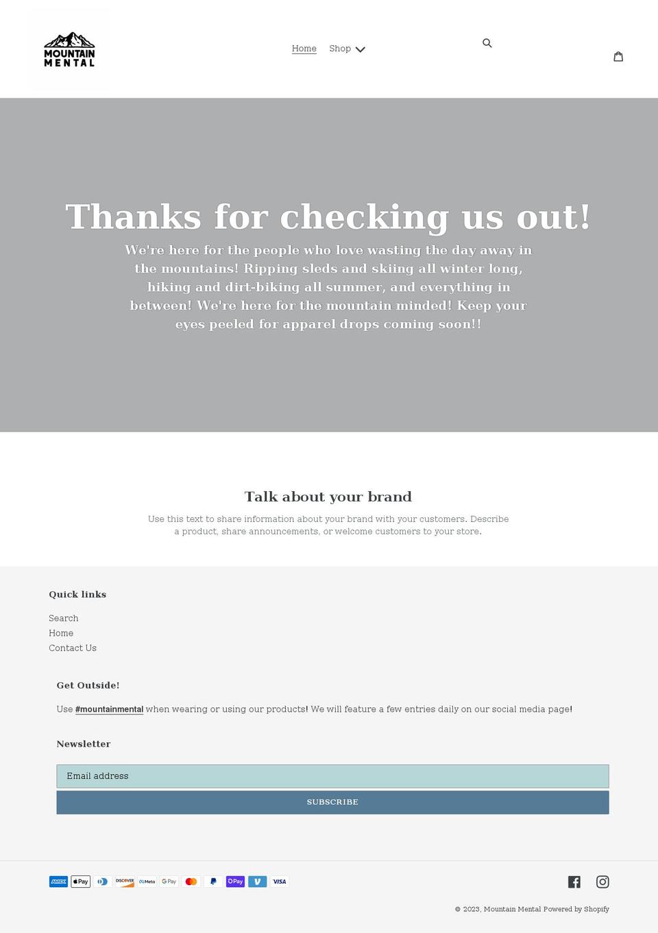 mountainmental.com shopify website screenshot