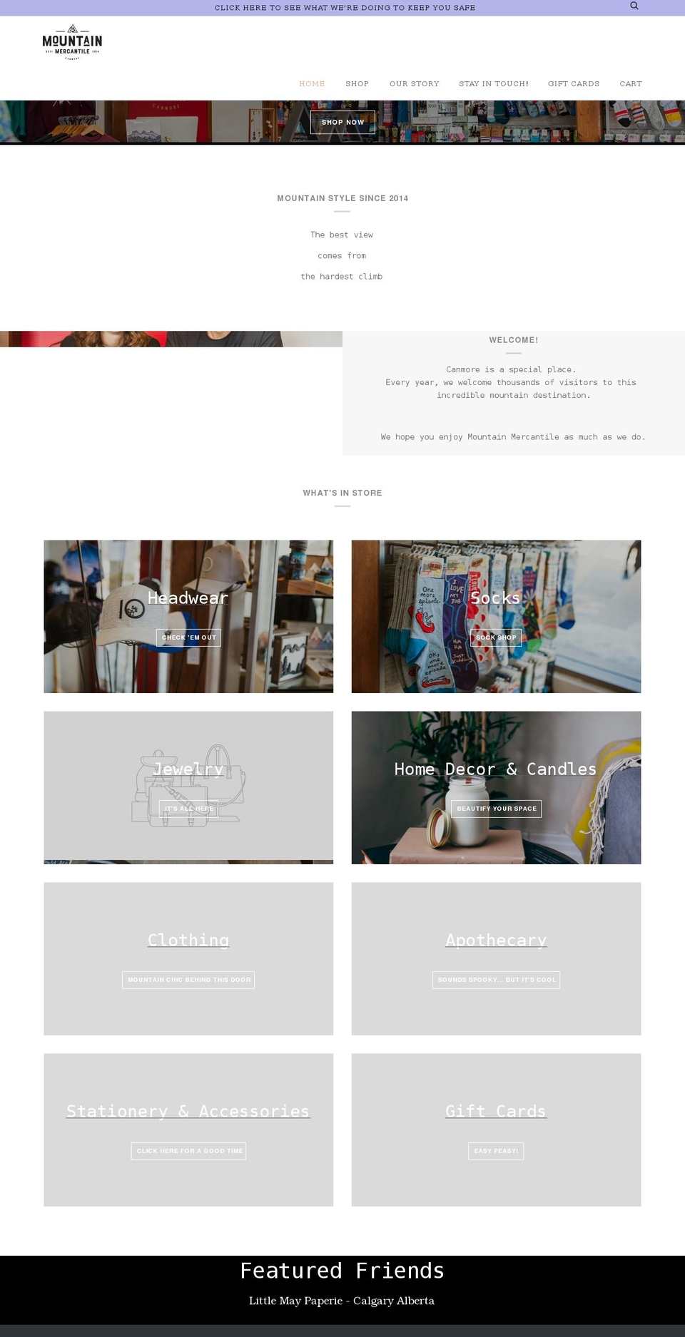 mountainmercantile.ca shopify website screenshot