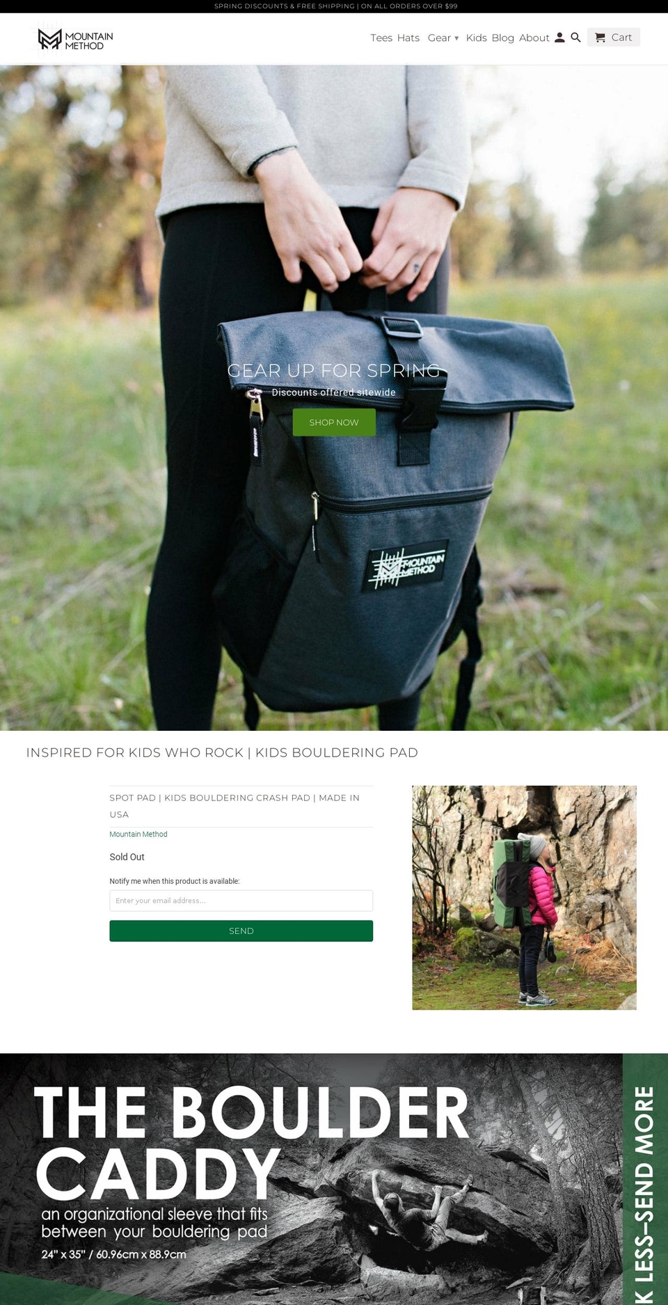 mountainmethodgear.com shopify website screenshot