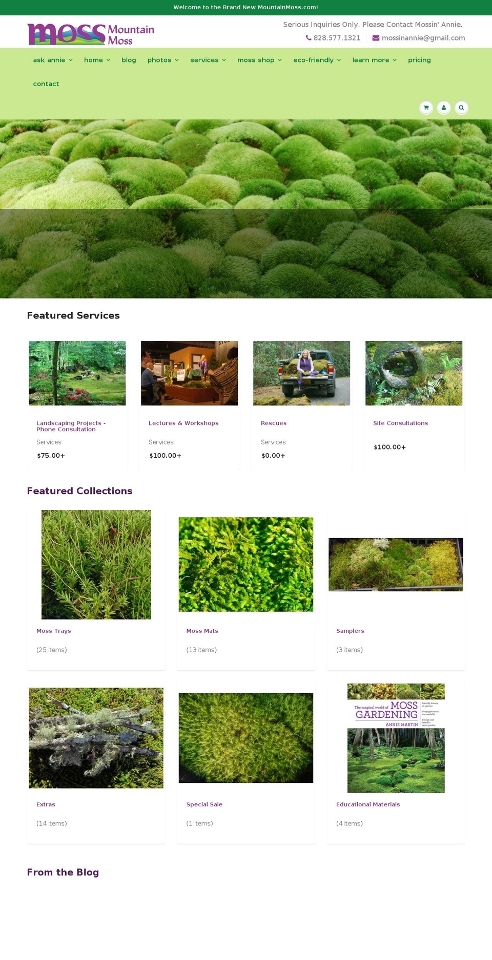 mountainmossenterprises.com shopify website screenshot