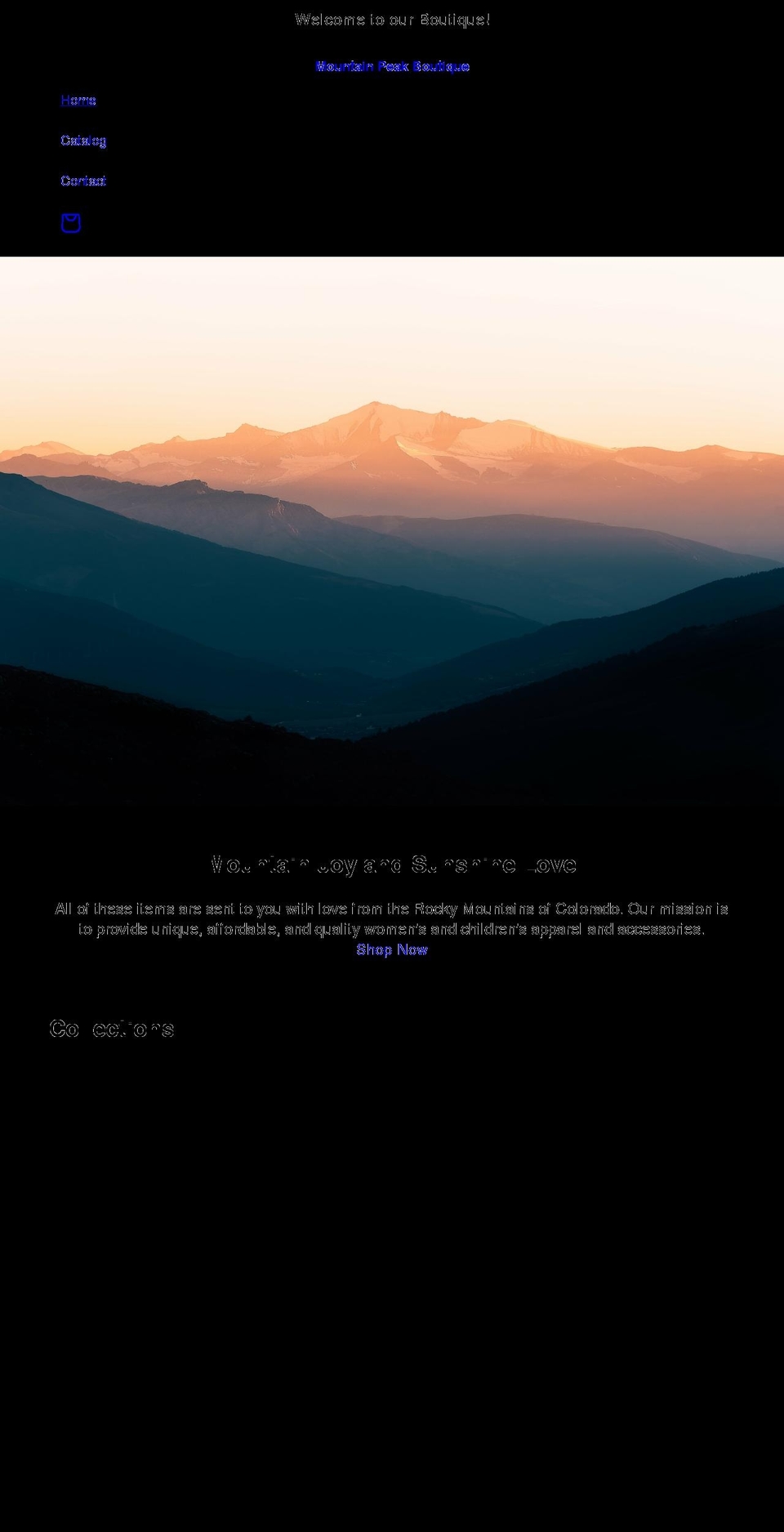 mountainpeakboutique.com — Shopify storefront screenshot