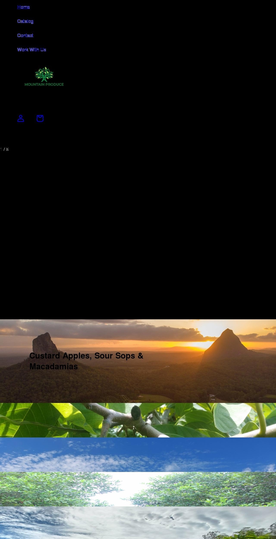 mountainproduce.com.au shopify website screenshot