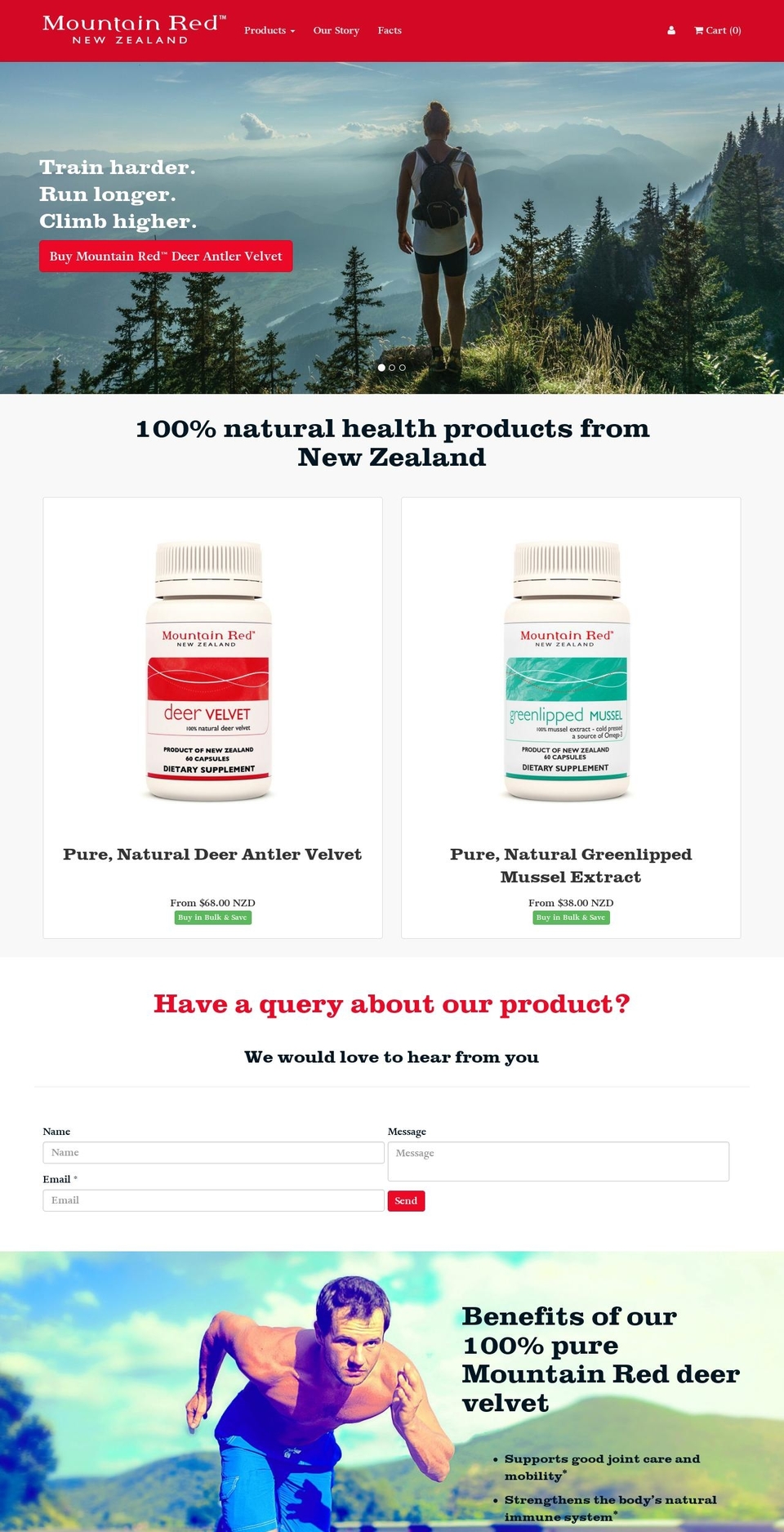 mountainred.co.nz shopify website screenshot