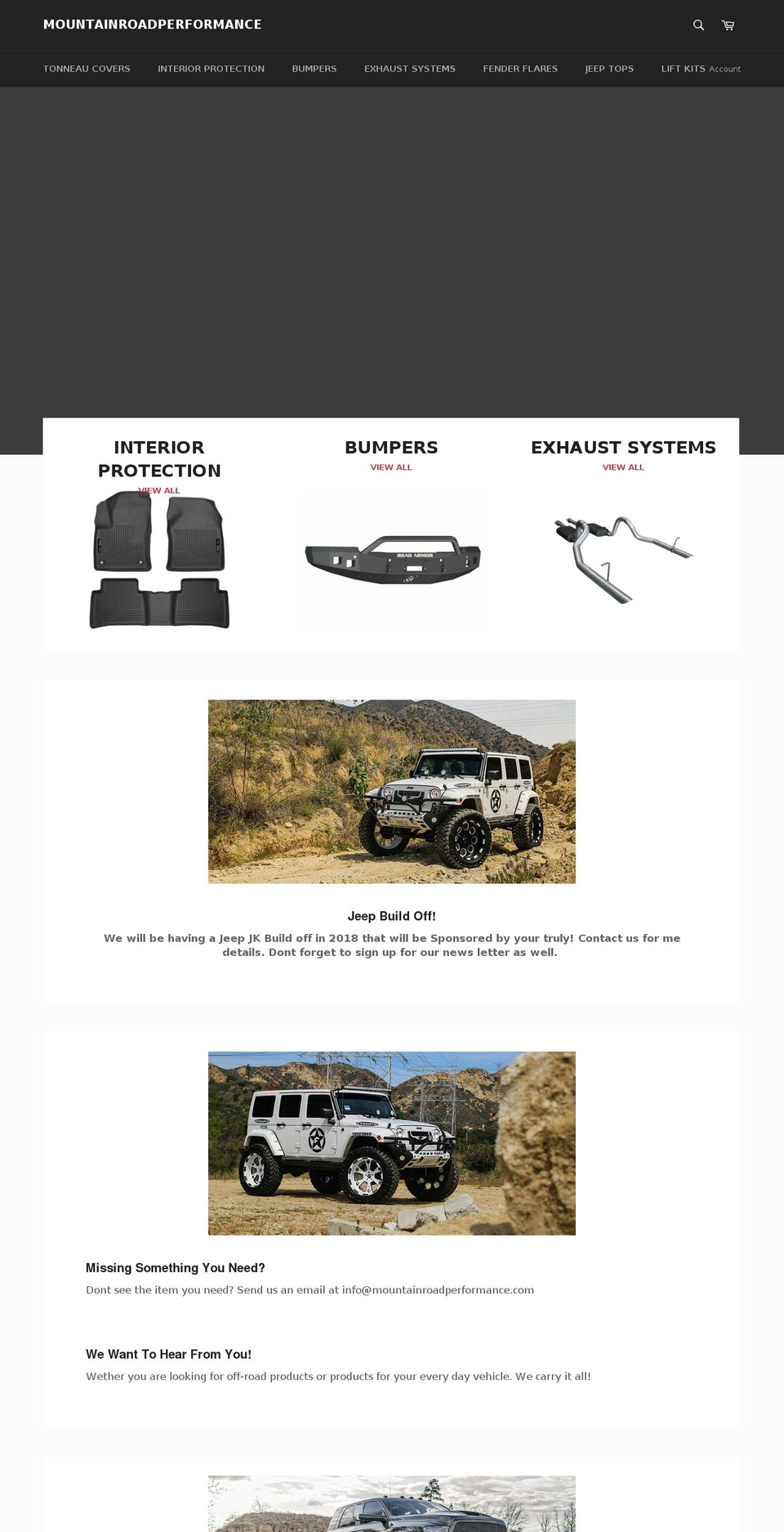 mountainroadperformance.com — Shopify storefront screenshot