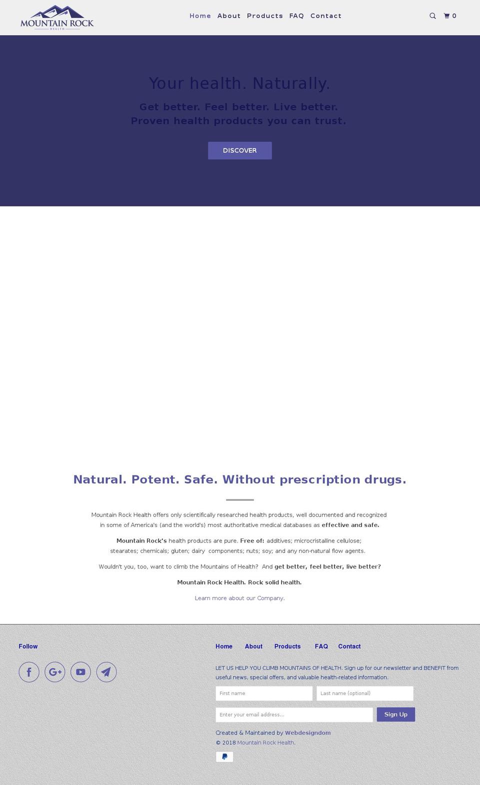 mountainrockhealth.com — Shopify storefront screenshot