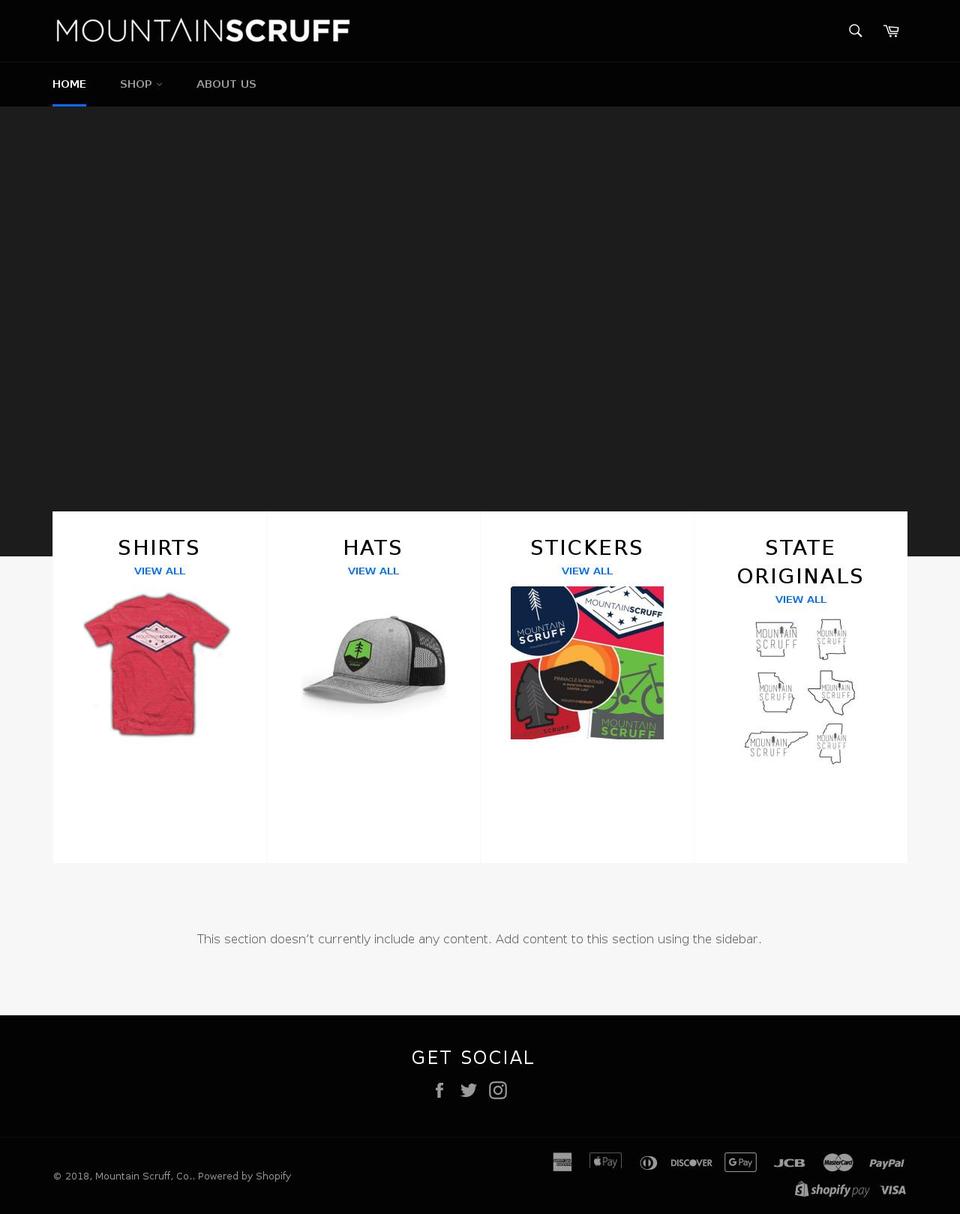 mountainscruff.com — Shopify storefront screenshot