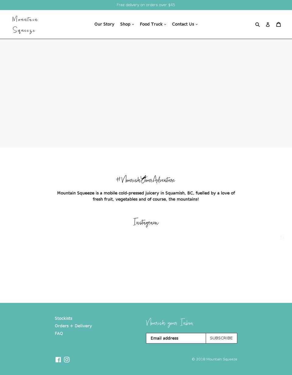 mountainsqueeze.com — Shopify storefront screenshot