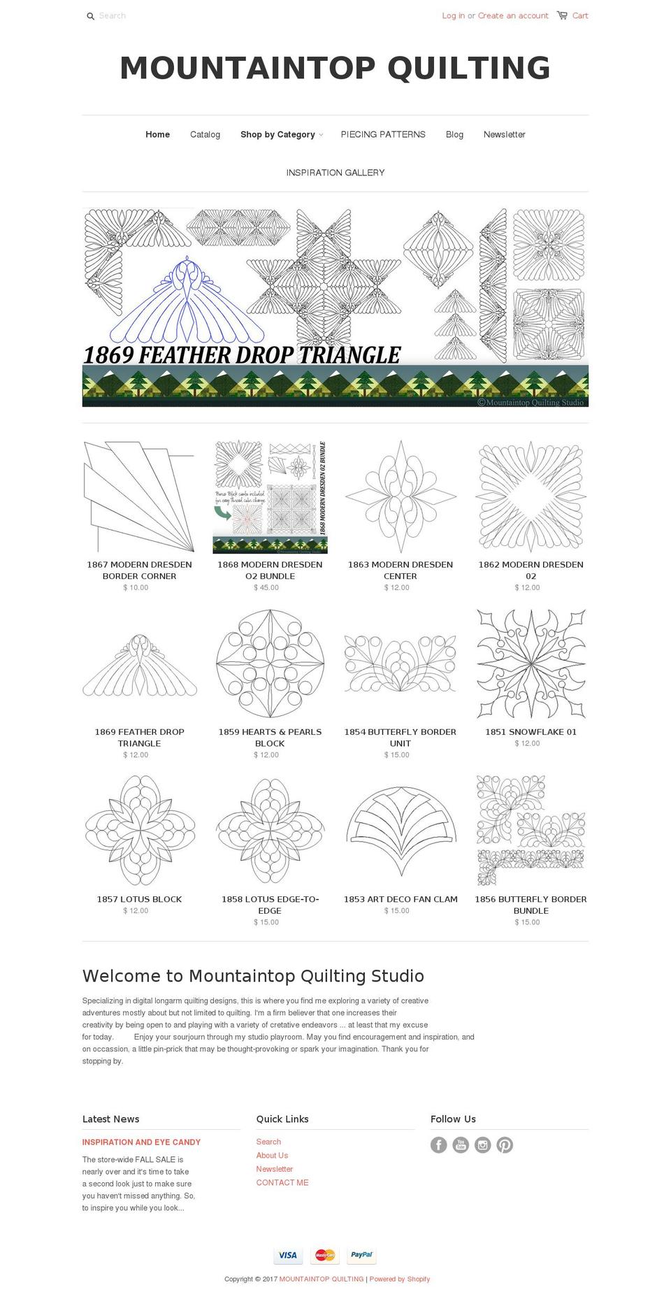 mountaintopquilting.com shopify website screenshot