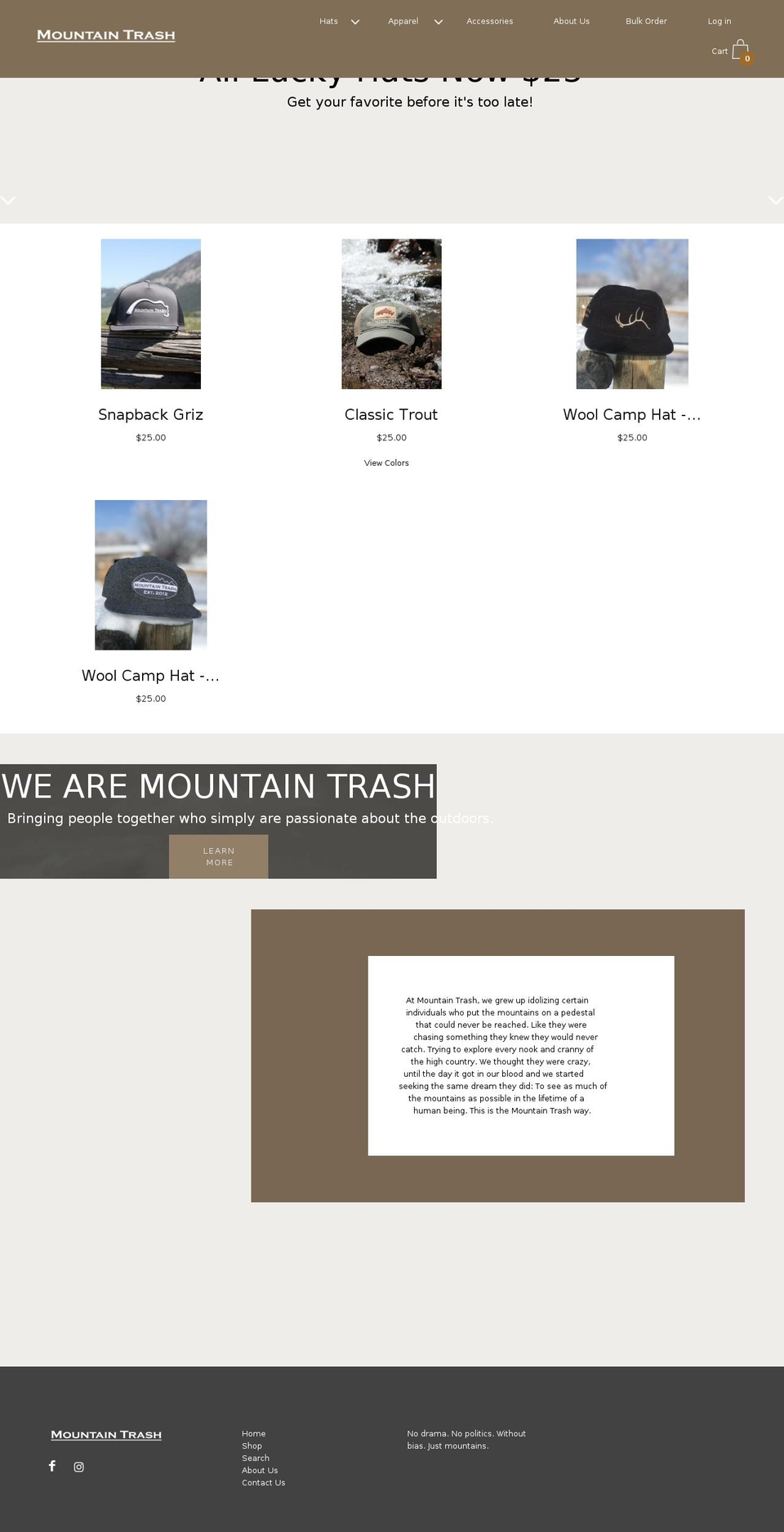 mountaintrash.com — Shopify storefront screenshot