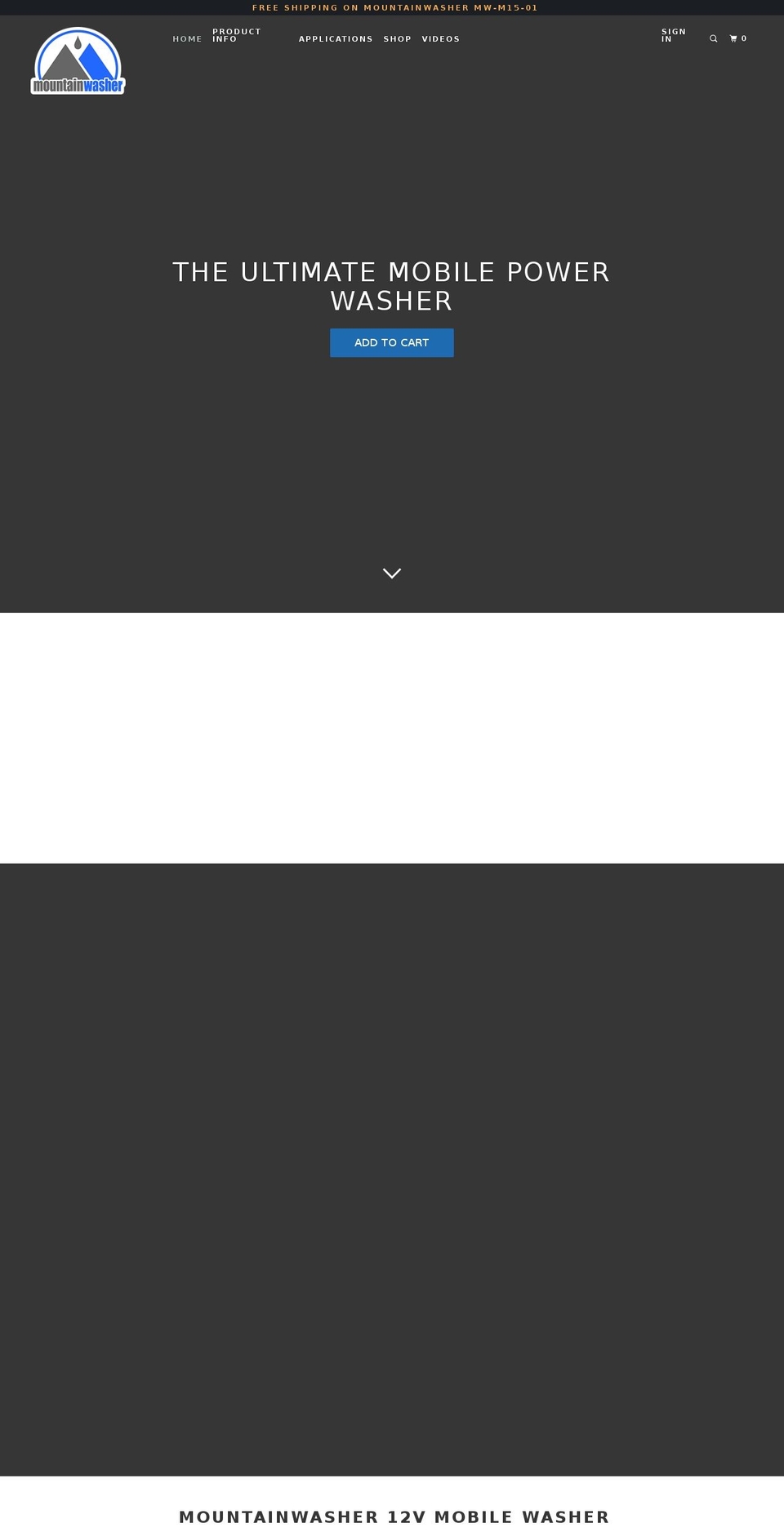 mountainwasher.com — Shopify storefront screenshot