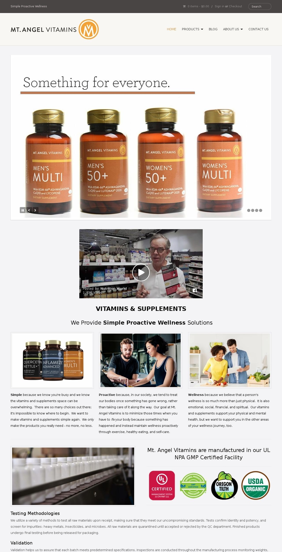 mountangelvitamins.com — Shopify storefront screenshot