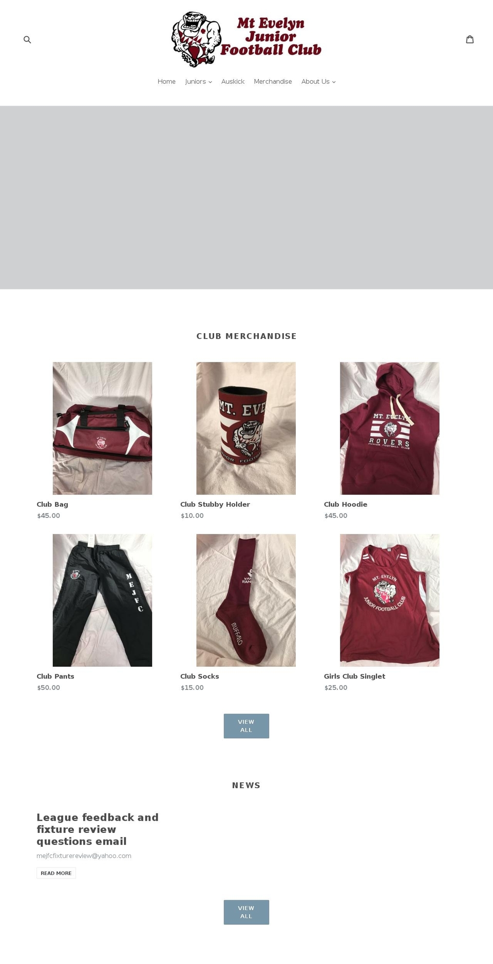 mountevelynjfc.com — Shopify storefront screenshot