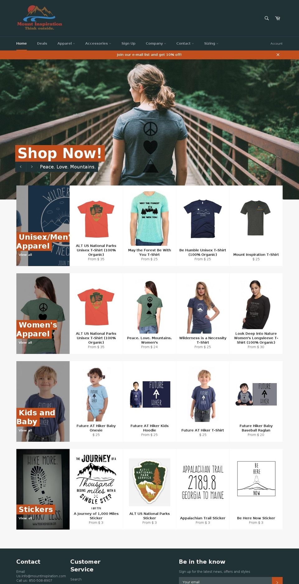 mountinspiration.com shopify website screenshot