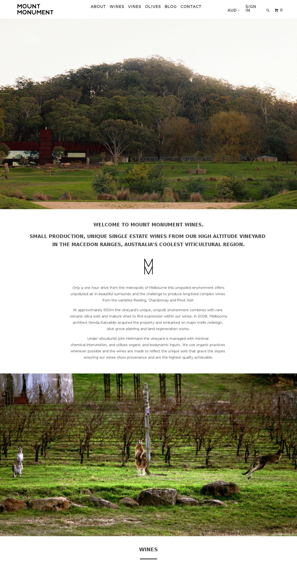 mountmonumentwines.com shopify website screenshot