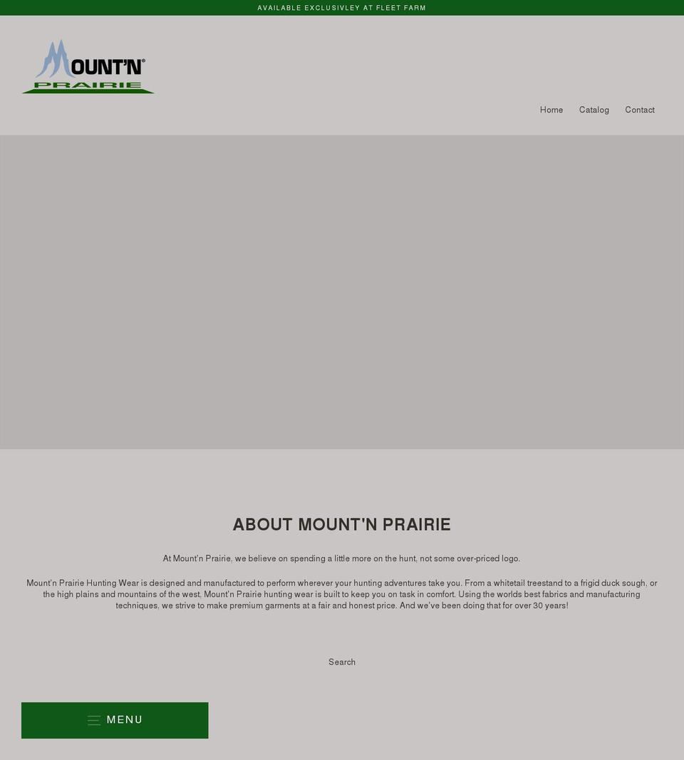 mountnprairie.com shopify website screenshot