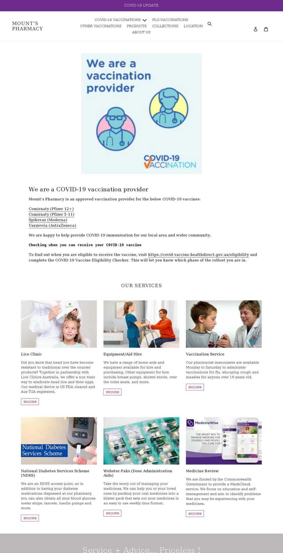 mountspharmacy.com shopify website screenshot