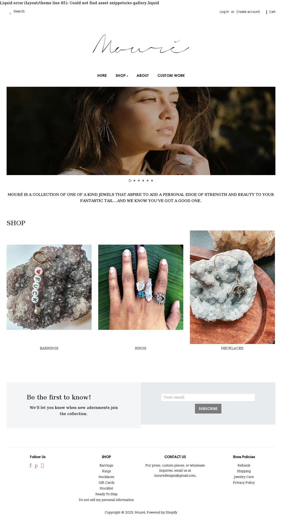 mouredesigns.com shopify website screenshot