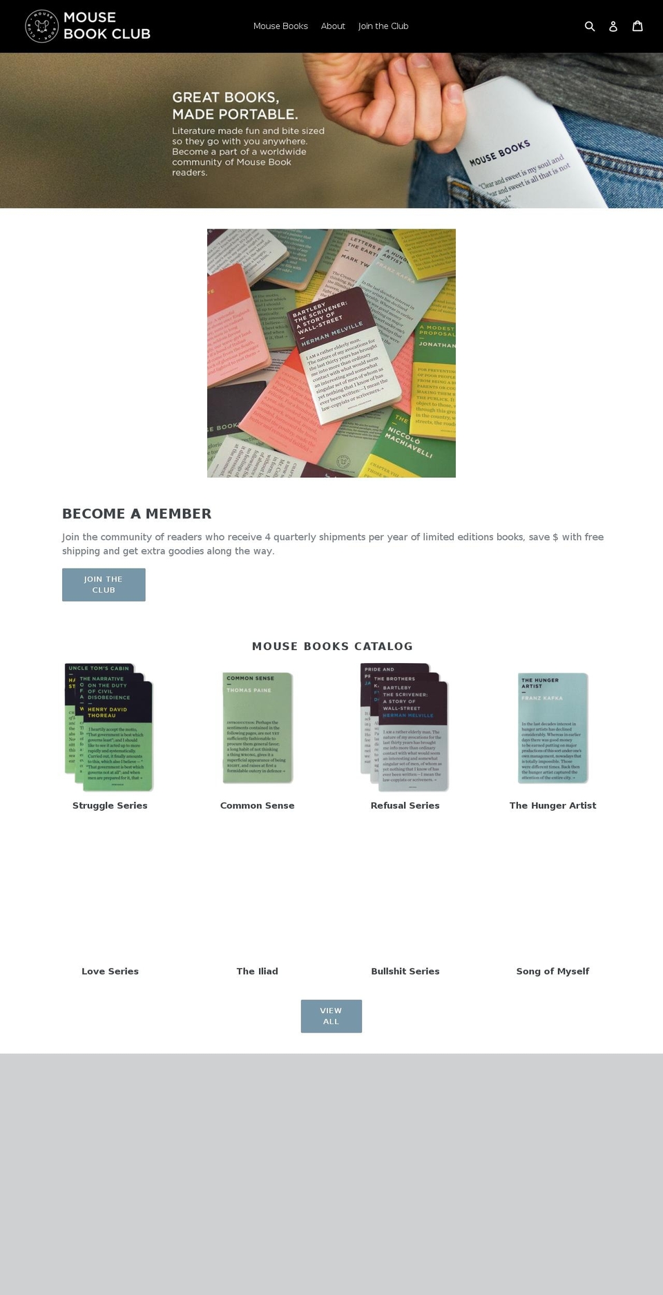 mousebookclub.com shopify website screenshot
