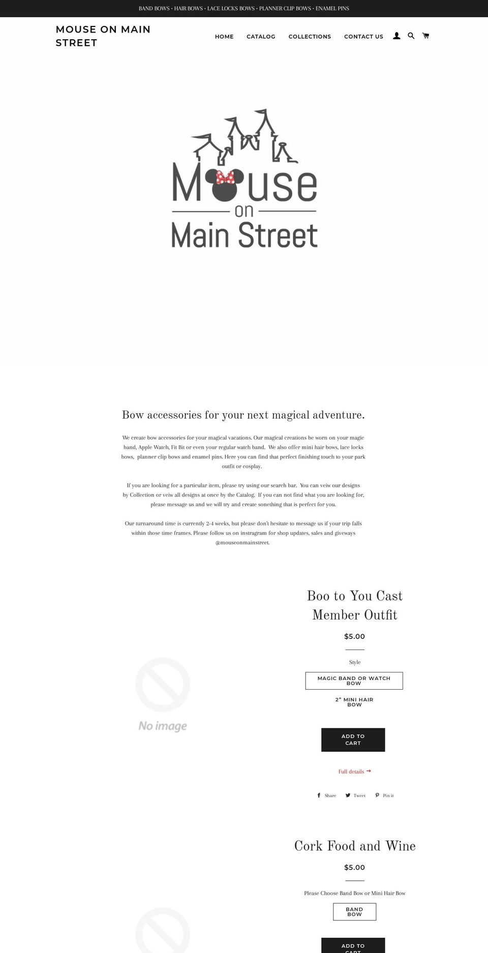 mouseonmainstreet.com shopify website screenshot