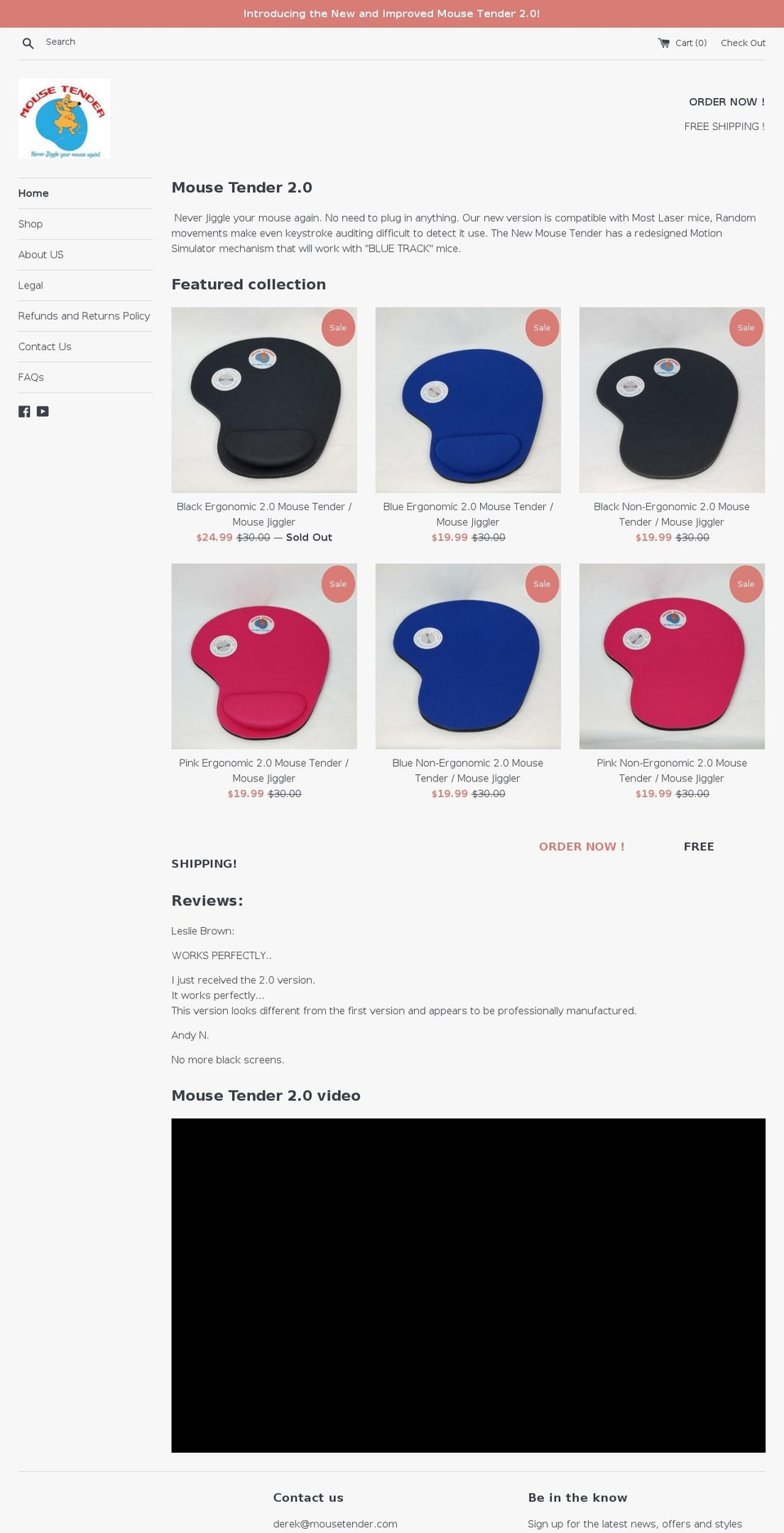 mousetender.com shopify website screenshot
