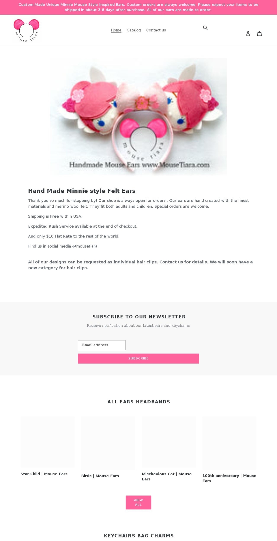 mousetiara.com shopify website screenshot