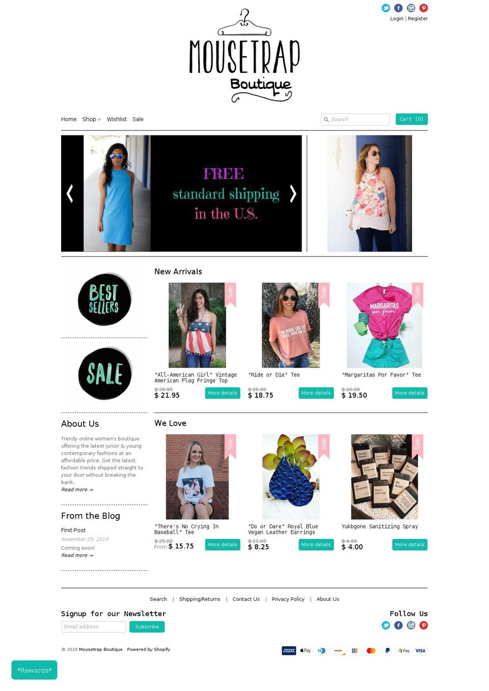 mousetrapboutique.com — Shopify storefront screenshot