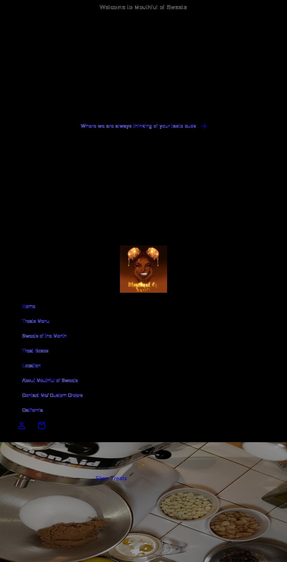 mouthfulofsweets.com shopify website screenshot