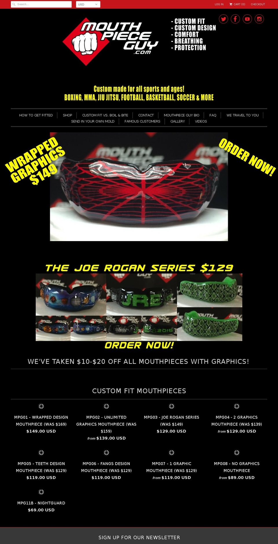 mouthguardsforbraces.com shopify website screenshot