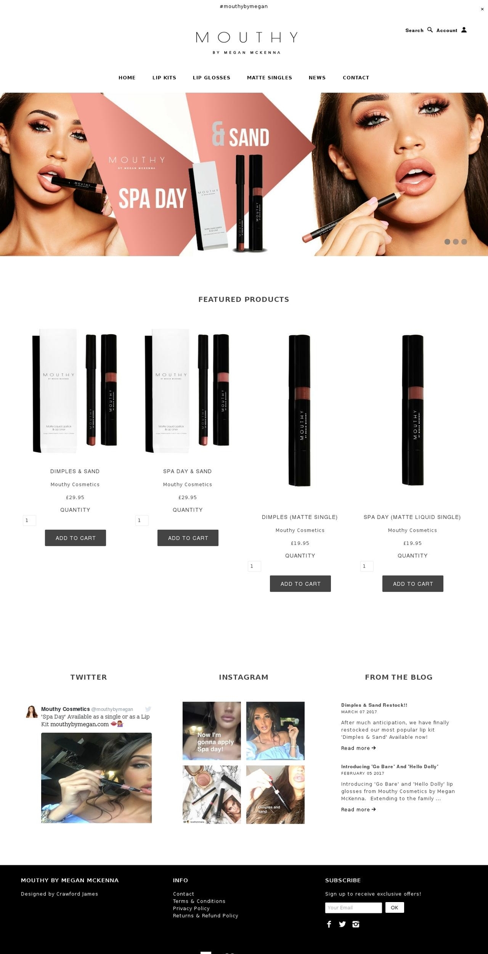 mouthybymegan.com shopify website screenshot